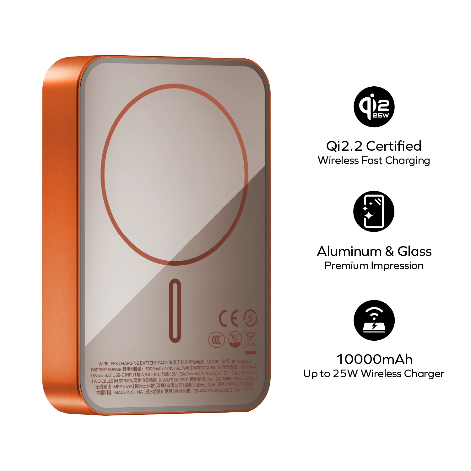 1-Power Q.Pass² 10000mAh Qi2.2 Magnetic Wireless Battery Pack