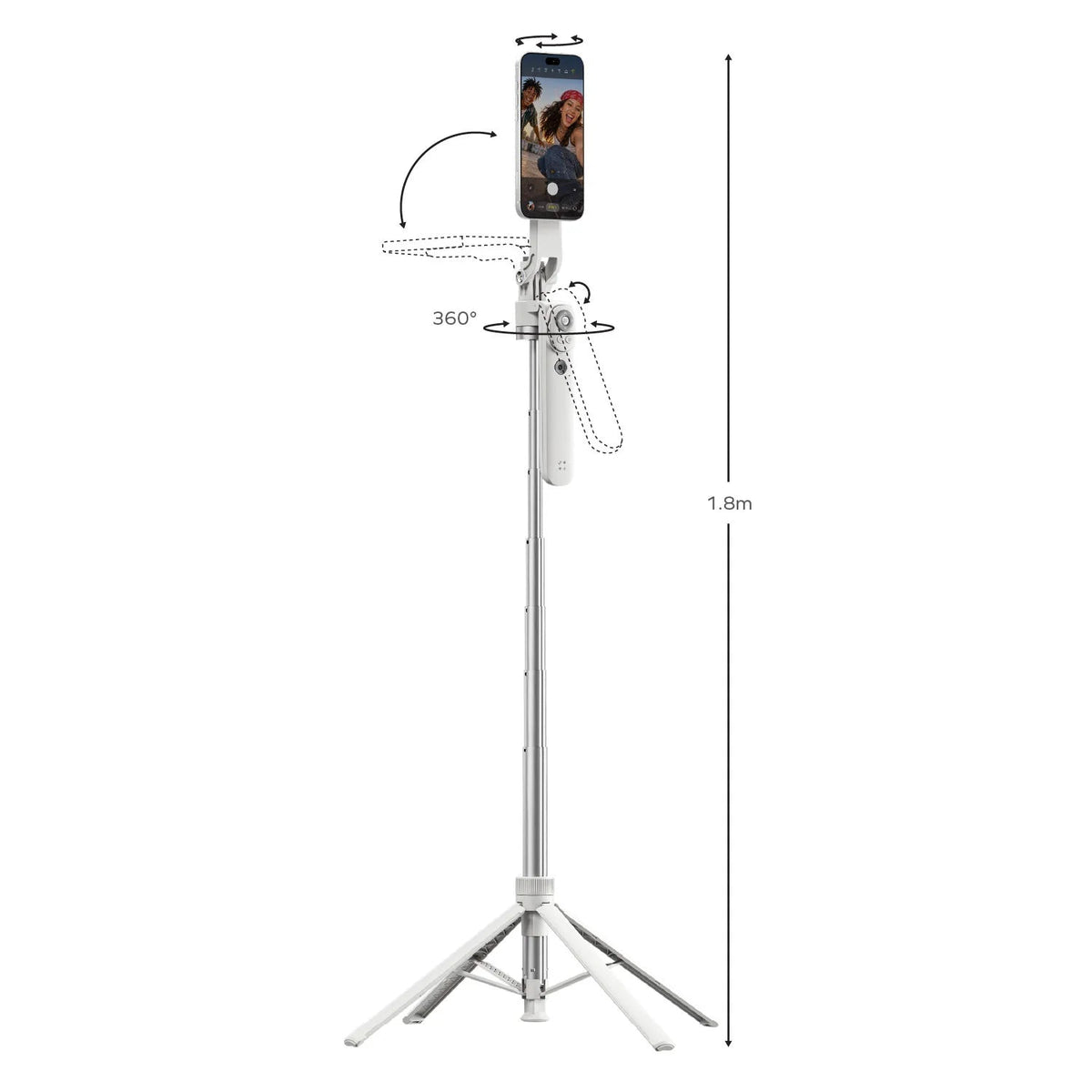 1-Snap Pole Selfies Stick Auto Tracking with Magpod Gimbal