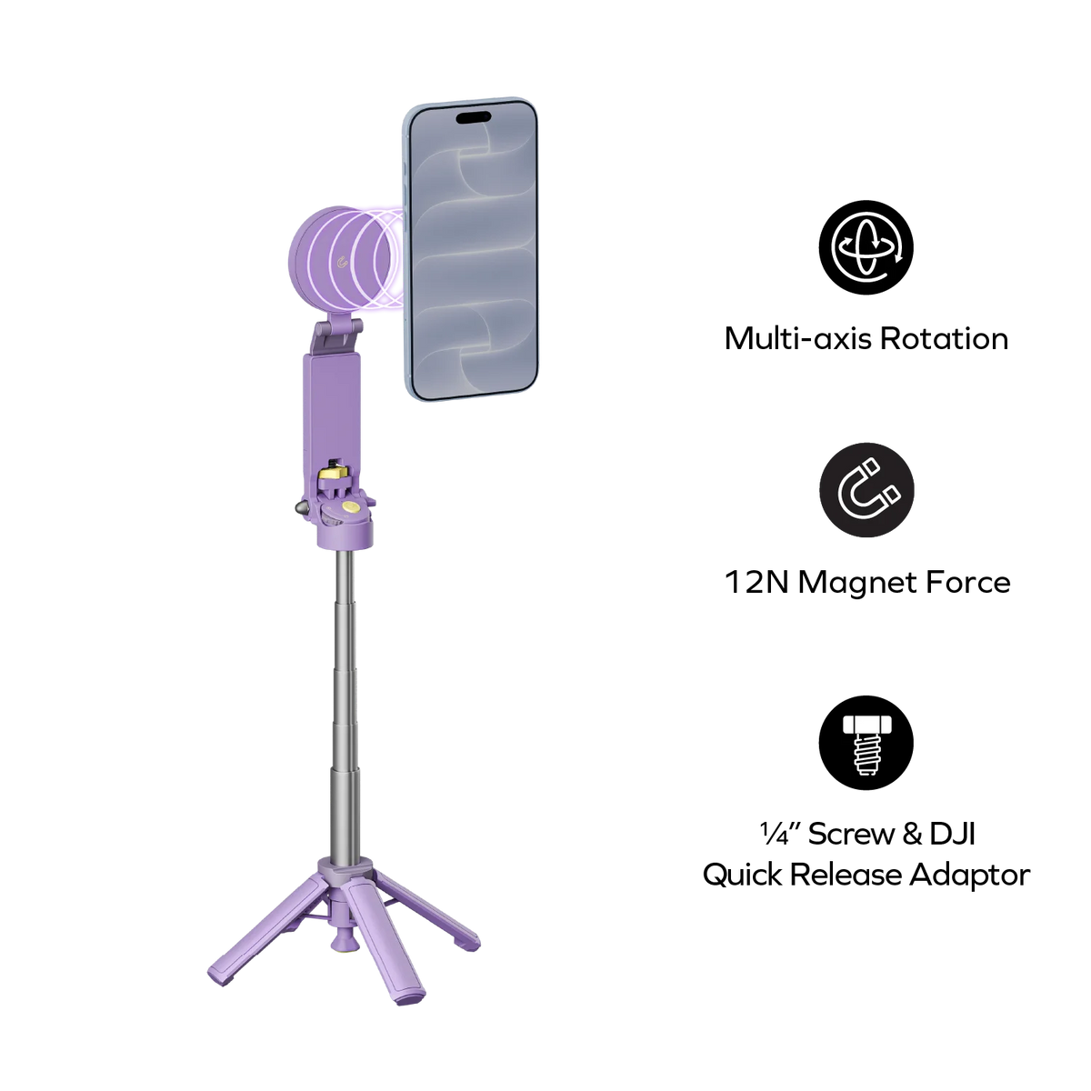 1-Snap Pole Mini Selfies Stick with Magpod Gimbal