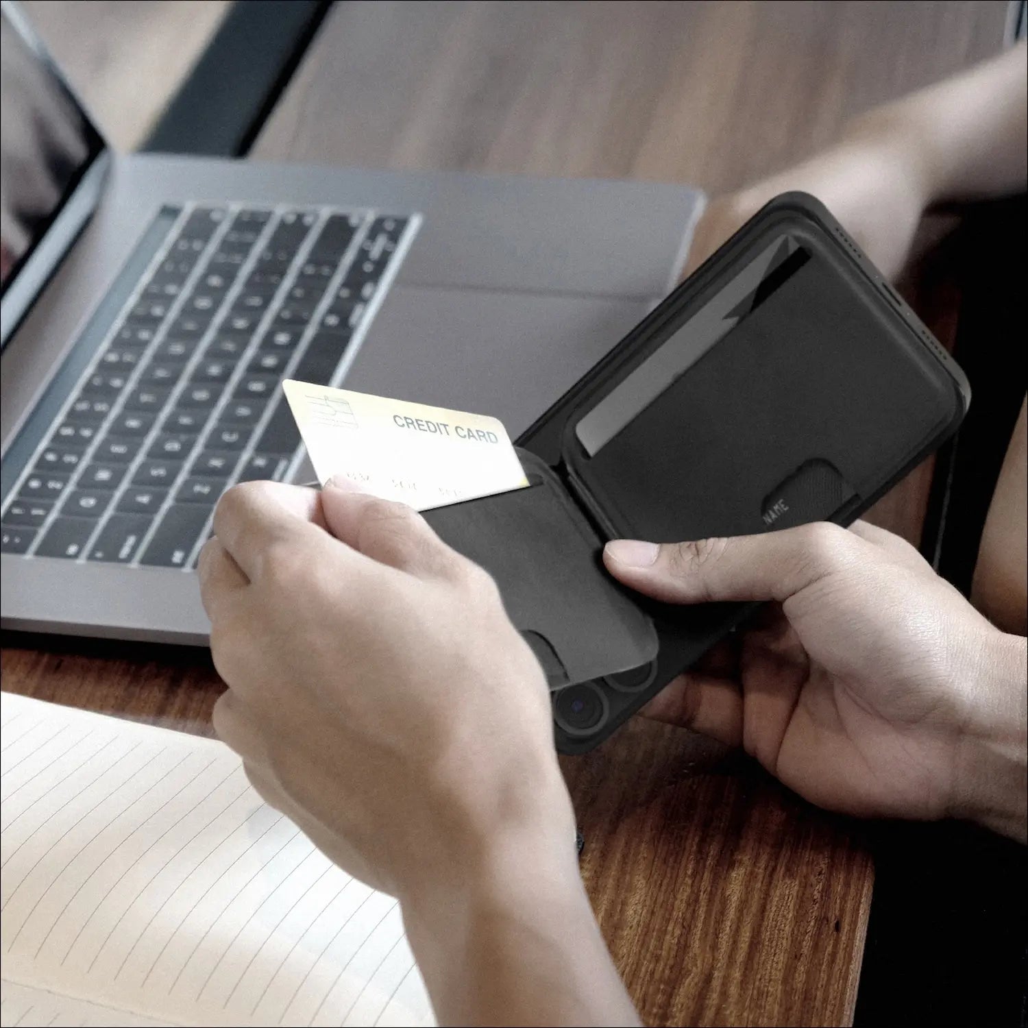 1-Wallet Magnetic Card Holder with Adjustable Stand