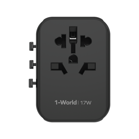 1-World 17W 4-Port + AC Travel Adapter