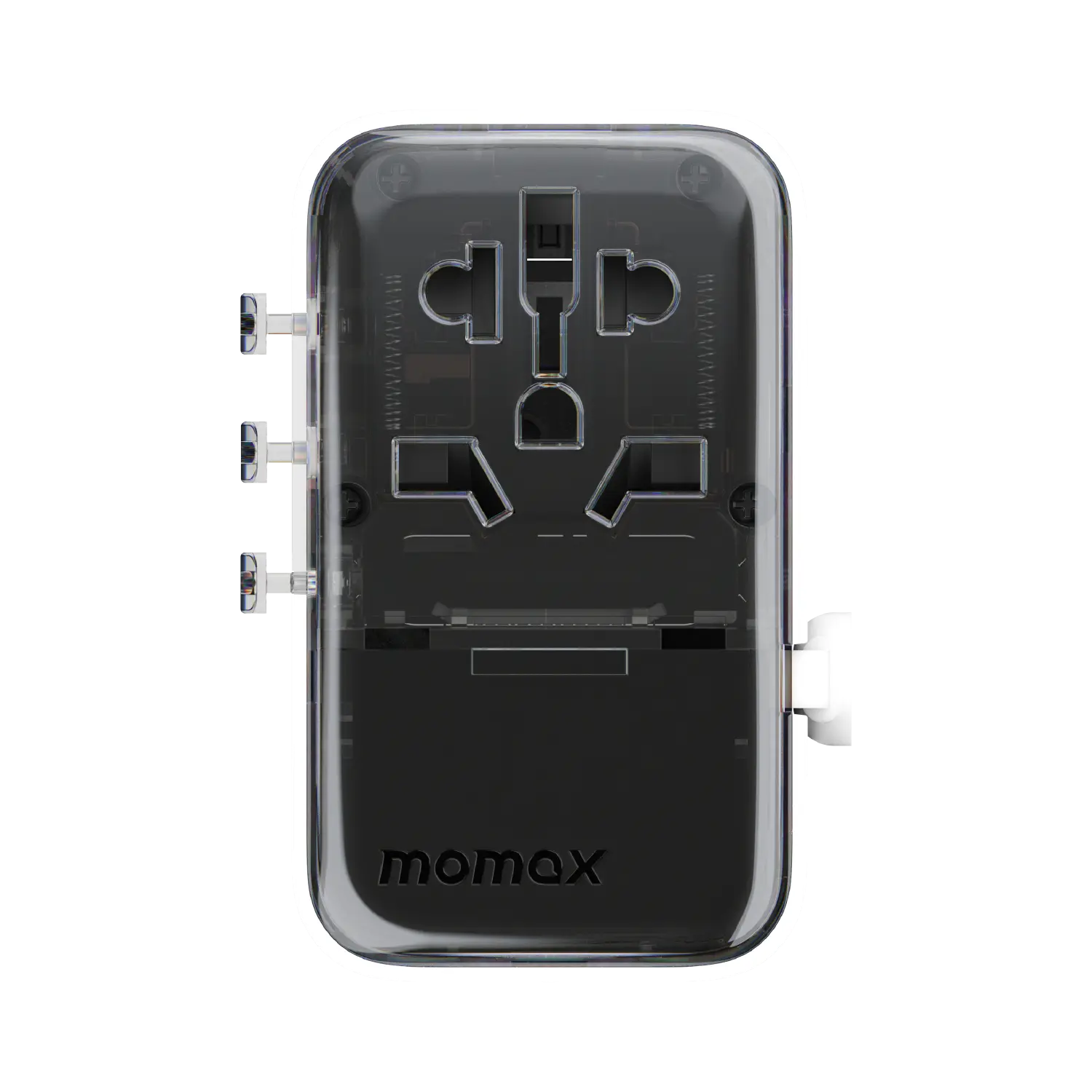 1-World+ Flow 4-Port Travel Charger With Built-In USB-C Cable 35W - Yuet Tung