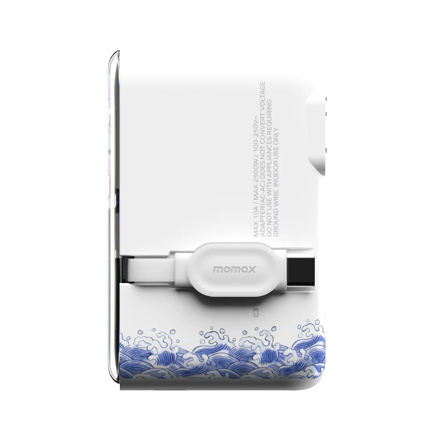 1-World+ Flow 4-Port Travel Charger With Built-In USB-C Cable 35W - Yuet Tung