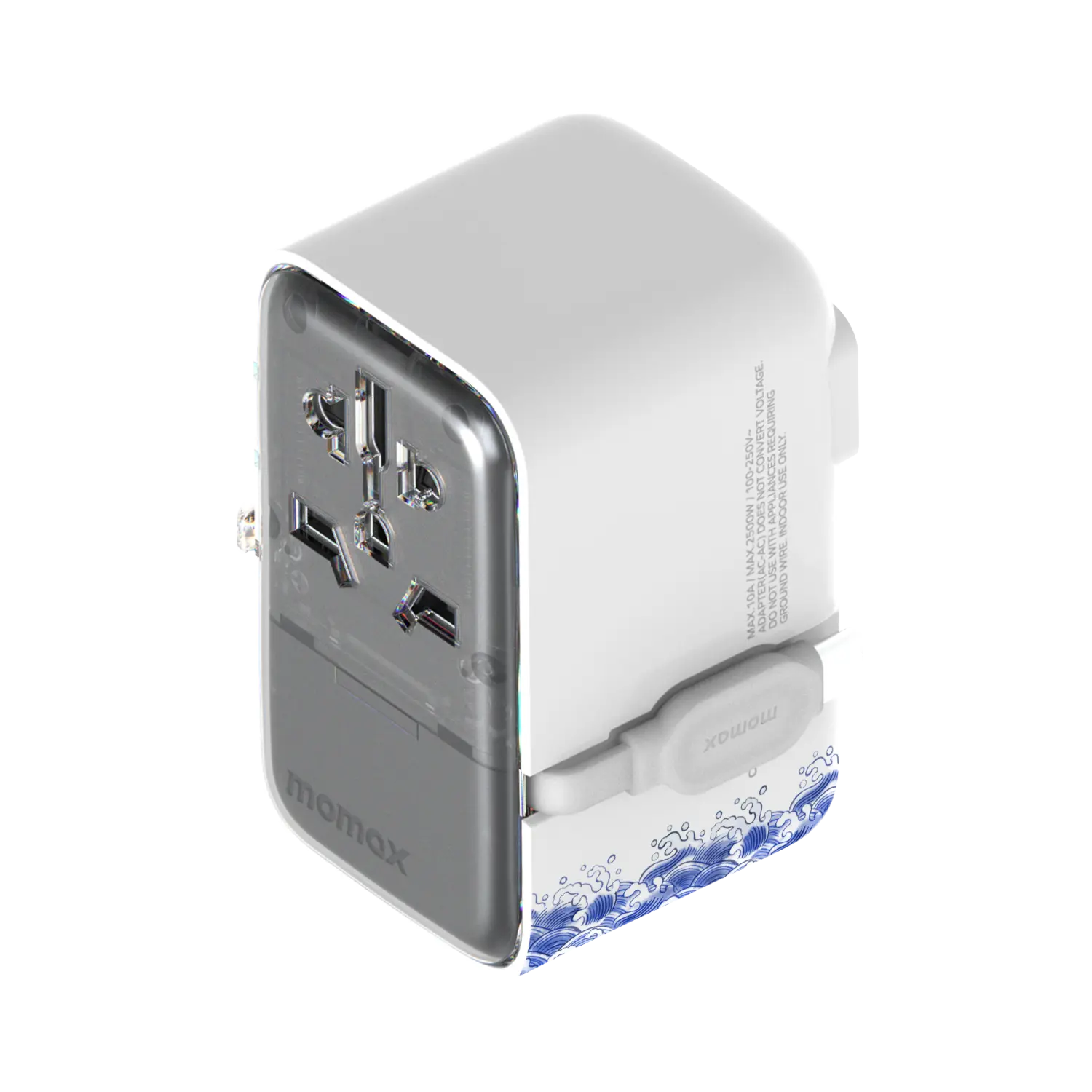 1-World+ Flow 4-Port Travel Charger With Built-In USB-C Cable 35W - Yuet Tung