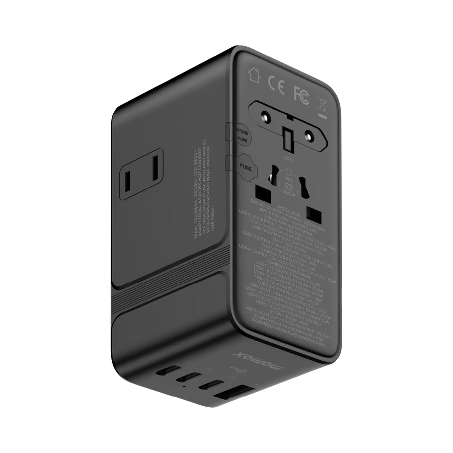 1-World² 205W 7-Port Dual AC Travel Adapter