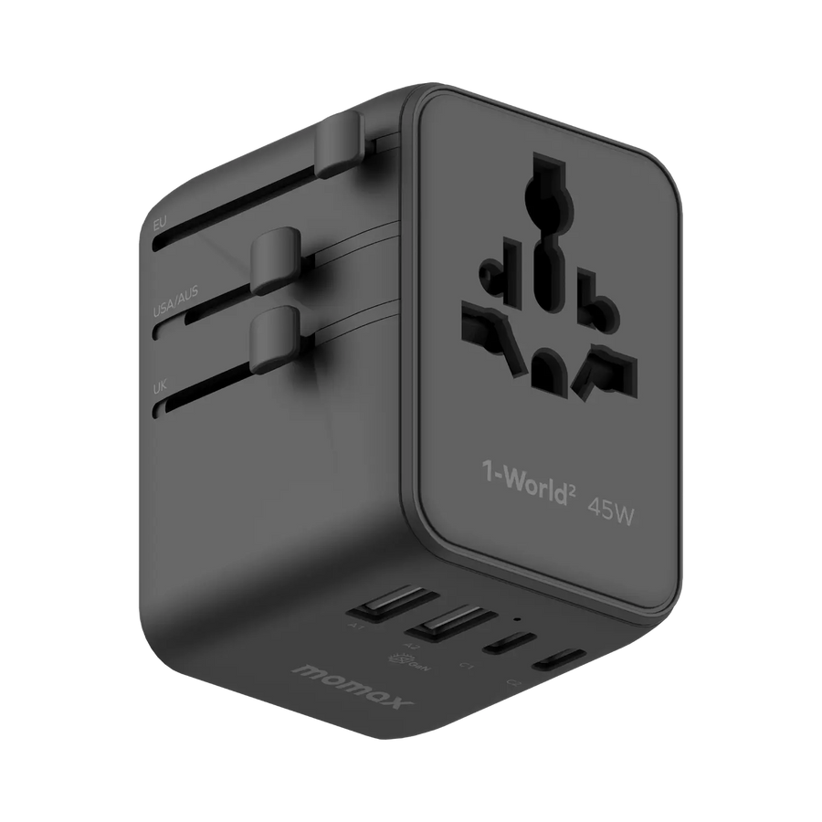 1-World² 45W 5-Port Dual AC Travel Adapter
