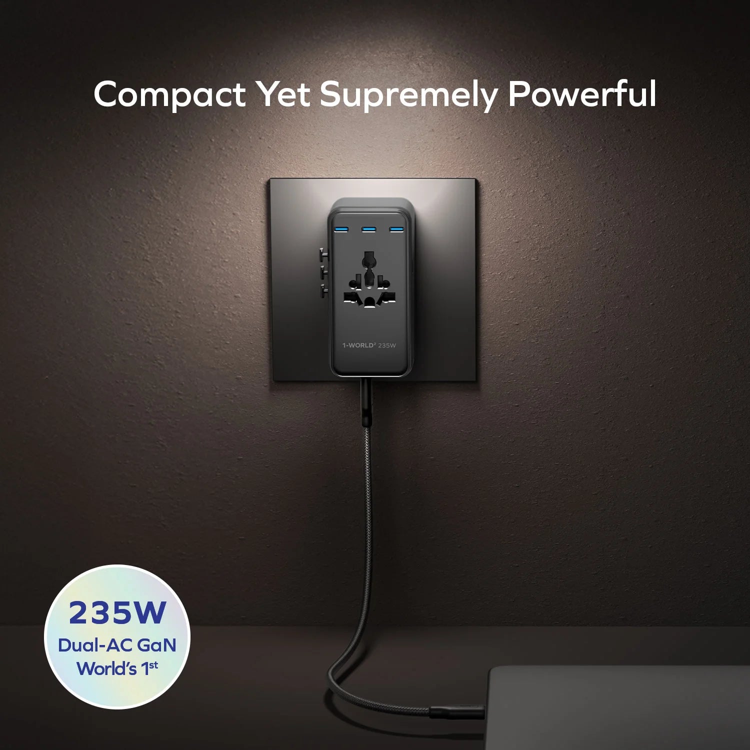 1-World² 235W Dreamer 235 7-Port Dual AC Travel Adapter