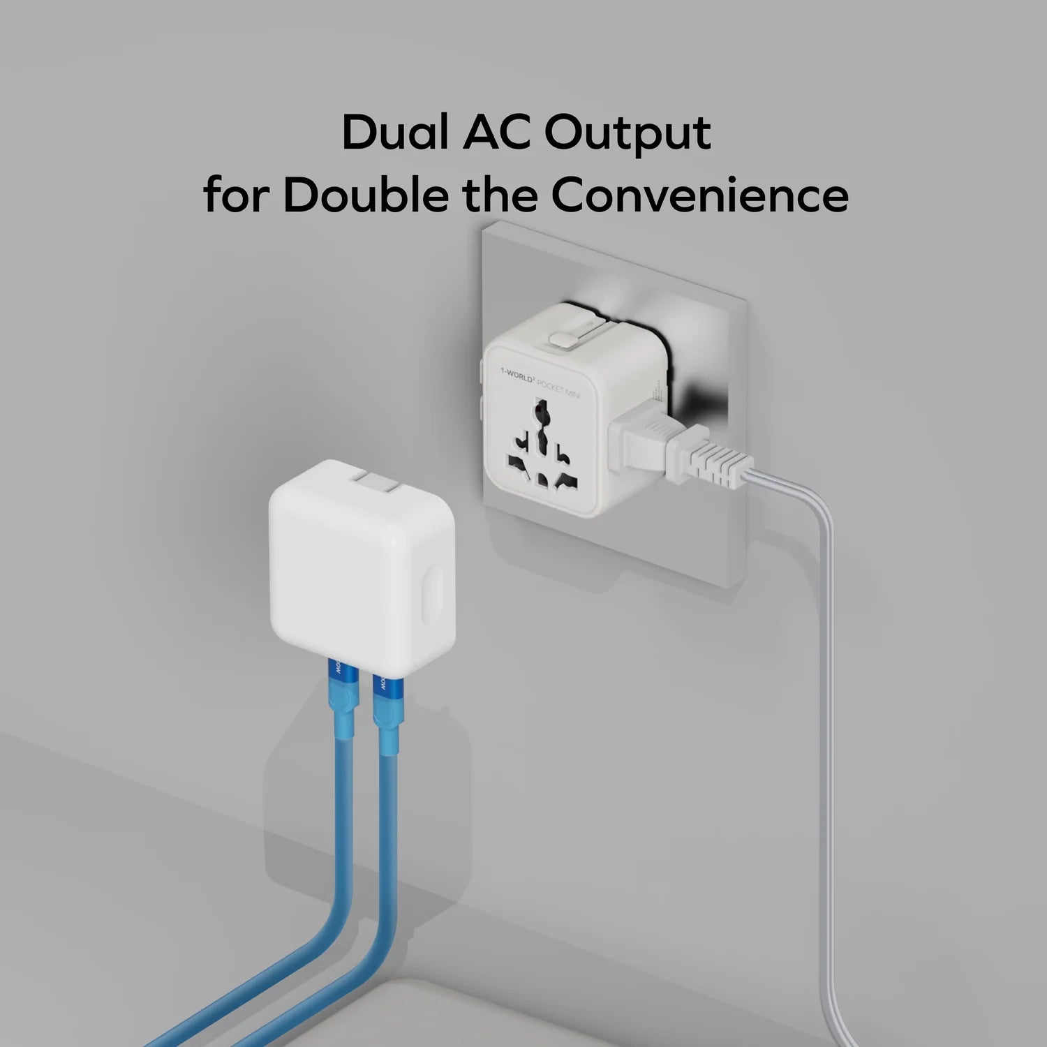 1-World² Pocket Mini Dual AC Travel Adapter