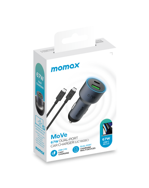 MoVe 67W Dual Output Car Charger (with charging cable)