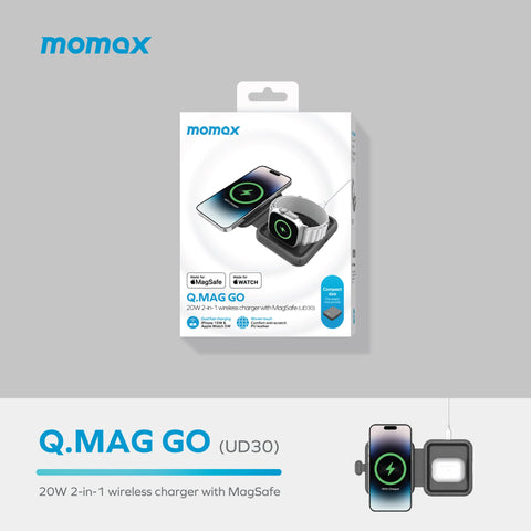 Q.Mag Go Folding MagSafe 2-in-1 Wireless Charger