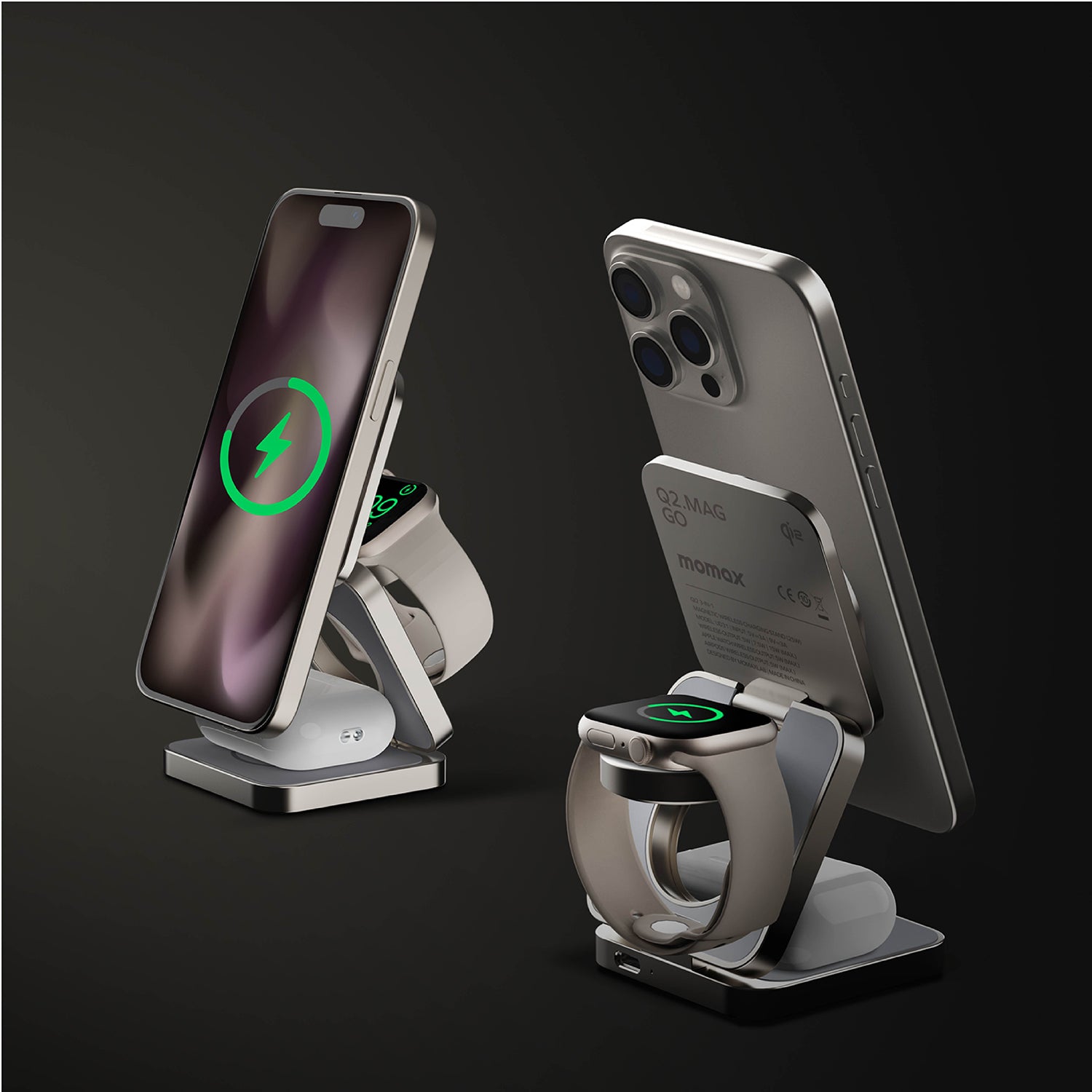 Q2.Mag | 3-in-1 Magnetic Wireless Charging Stand (Qi2 25W)
