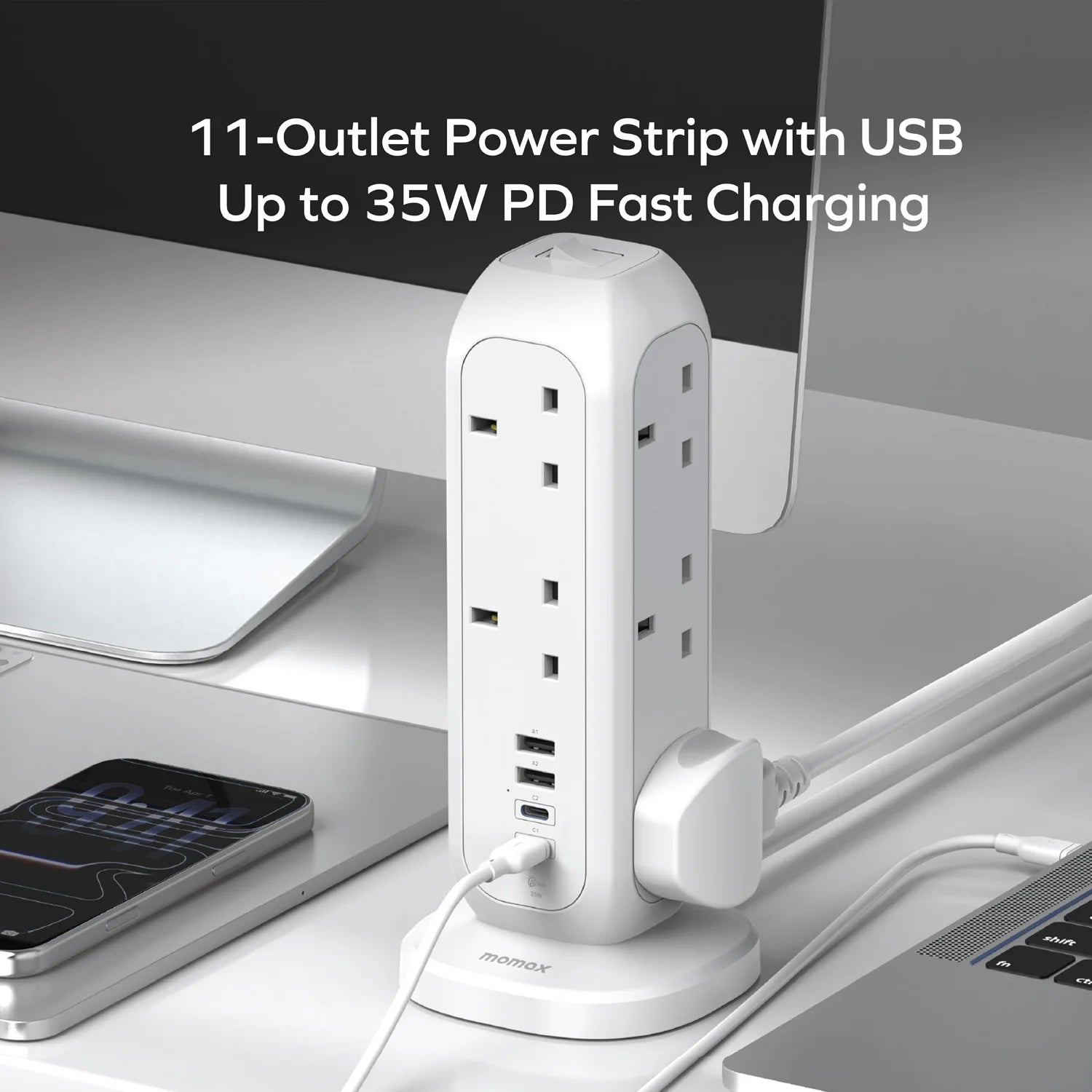 1-Plug 11-Outlet Power Strip With USB (PD 35W)