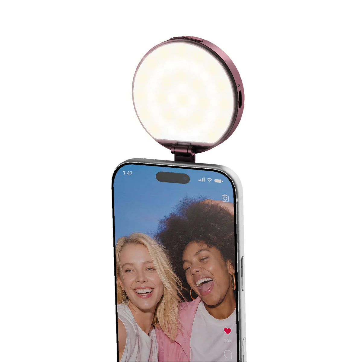 1-Snap Glow Magnetic Live Streaming Selfie Light With Foldable Stand