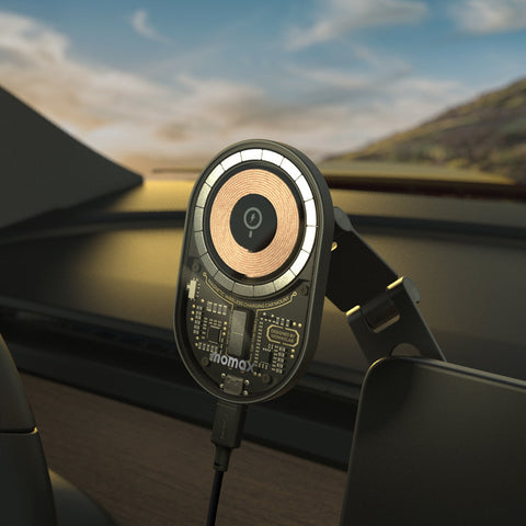 Q.Mag Mount³X 15W Transparent Magnetic Wireless Charging Tesla Car Mount