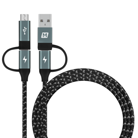 One Link 4 in 1 USB A/ USB-C to Micro USB/ USB-C Cable (1.2M)