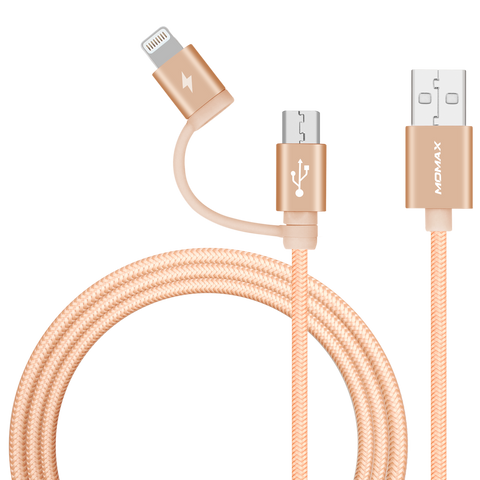 One Link 2 in 1 Micro USB + Lightning Braided Cable (1M)