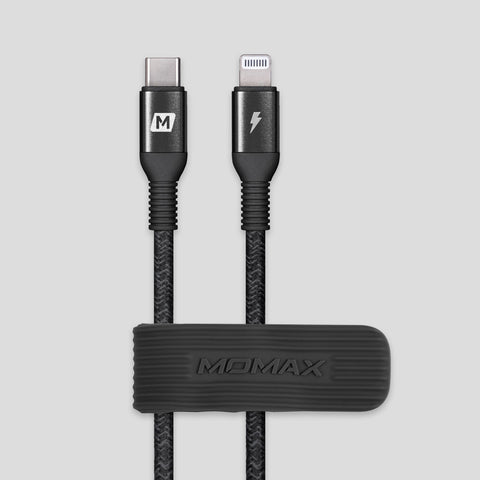 Elite USB-C to Lightning Nylon Braided Cable Quick Charge Short Cable (0.3m)