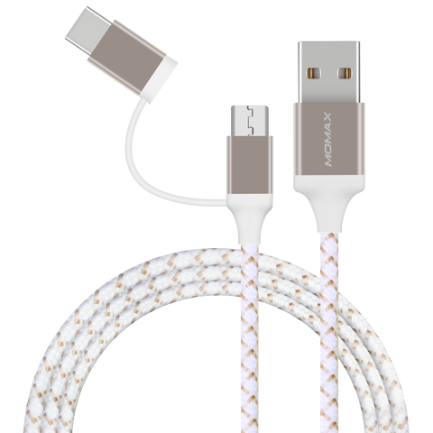 Zero 2-in-1 USB-C & Micro USB Cable Android (1M)