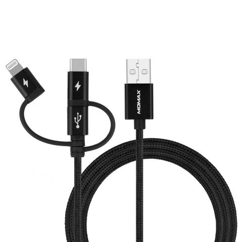 One Link 3-in-1 USB A to Micro USB/Lightning/USB-C (1m)