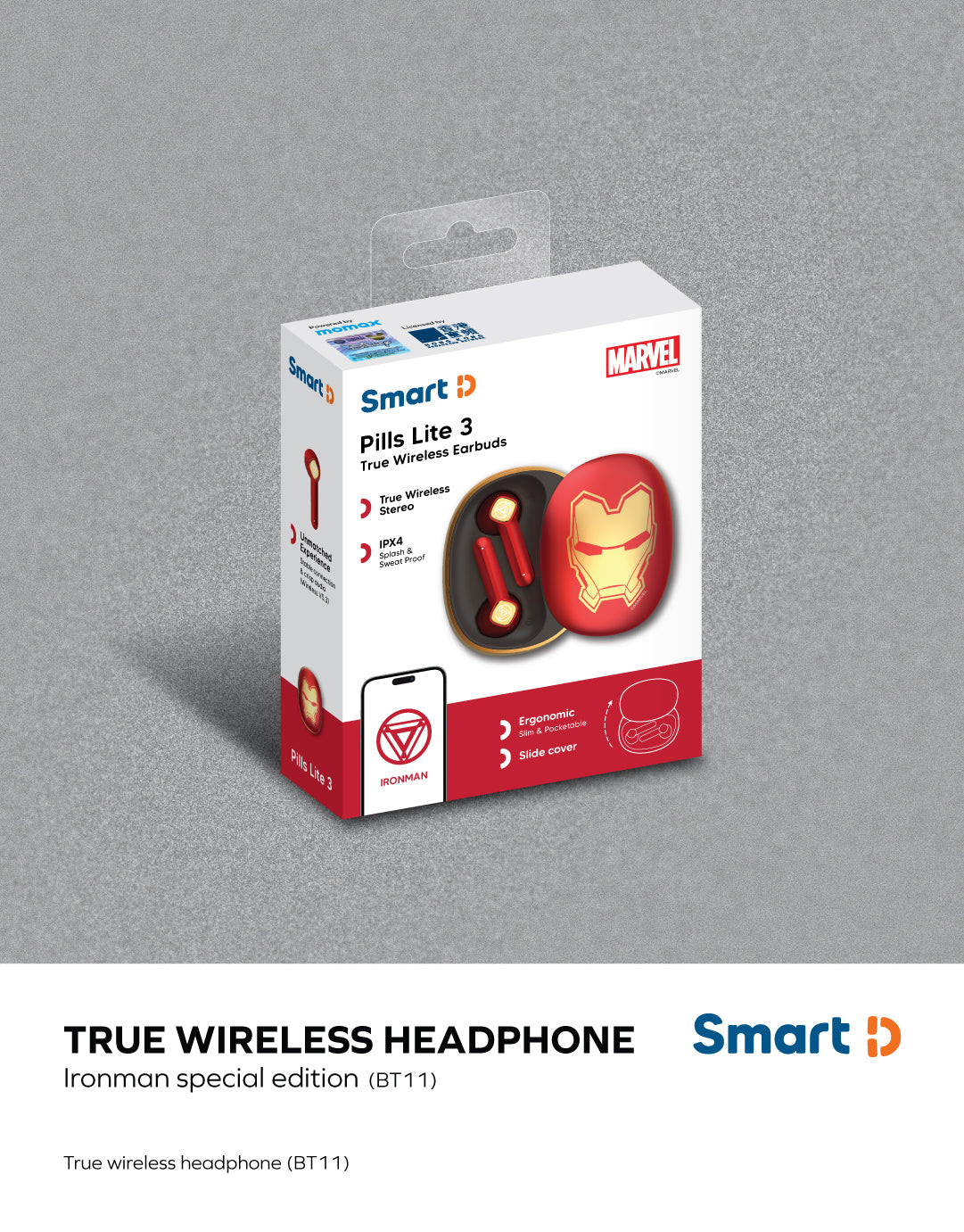 Smart D Pills Lite 3 - True Wireless Headphones (Ironman)