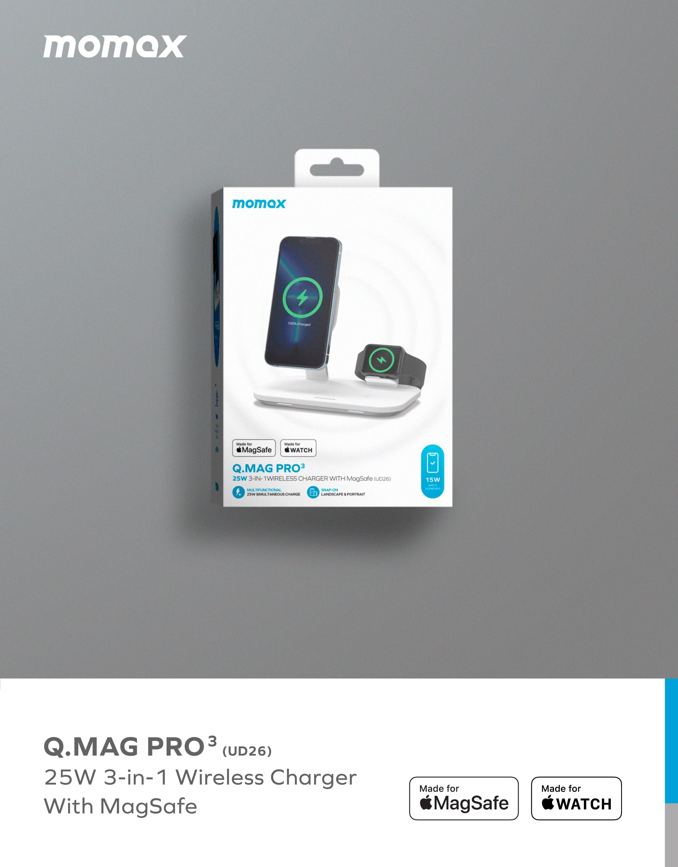 Q.Mag Pro3 | 3-in-1 MagSafe Wireless Charging Station