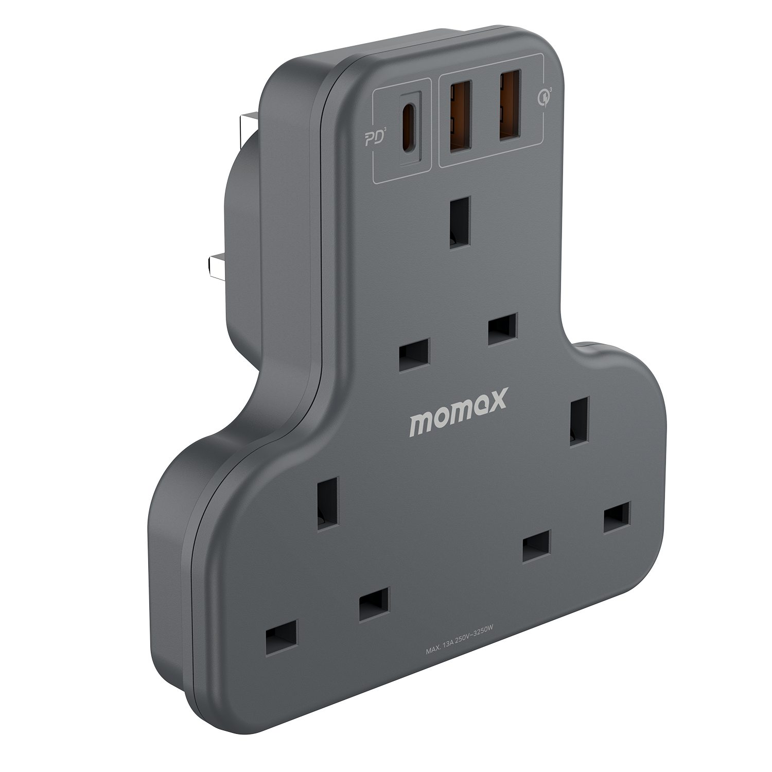 Oneplug | 3-Outlet T-Shaped Extension Socket With USB
